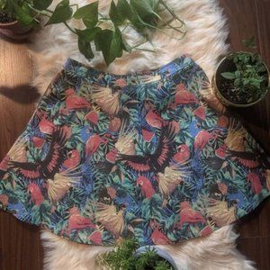 Vintage tropical denim skirt